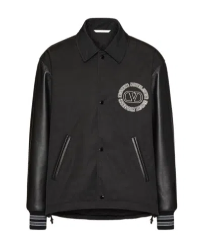 VALENTINO VALENTINO BUTTONED LONG-SLEEVED VARSITY JACKET