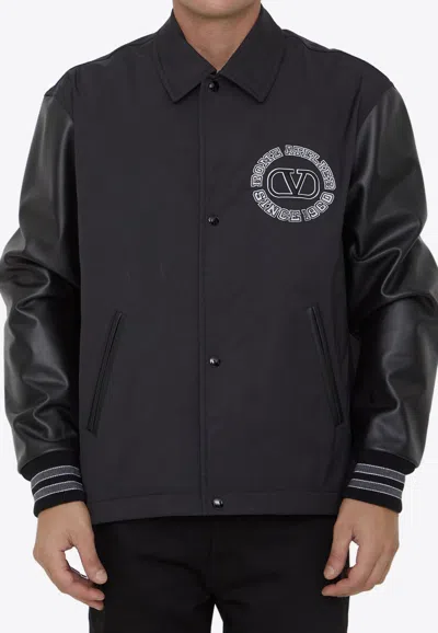 VALENTINO LOGO-PATCH VARSITY PADDED JACKET