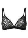 Valentino Logo-pattern Triangle Bra In Black