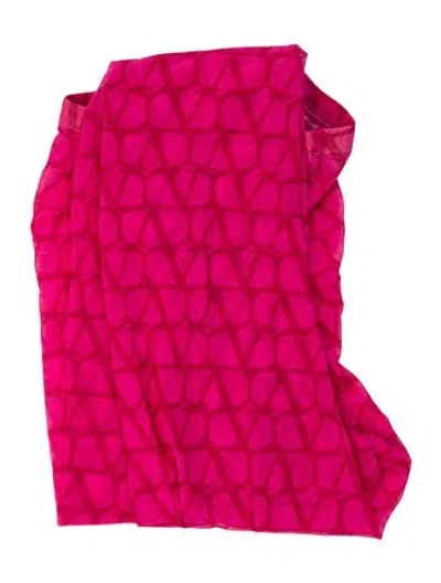 Pre-owned Valentino Logo Patterned Tights W/tags In Pink
