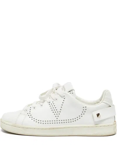 Pre-owned Valentino Garavani Logo-perforated Sneakers