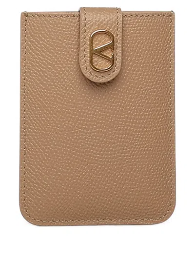 Valentino Garavani Logo-plaque Bifold Wallet In Brown