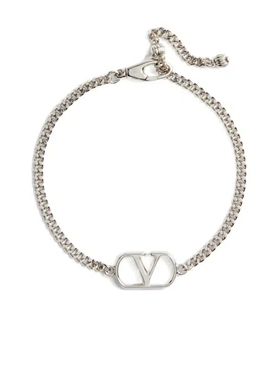 Valentino Garavani Logo Plaque Chain Bracelet