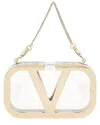 Valentino Logo-plaque Clutch In Neutral