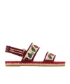 Valentino Garavani Cherryfic Double Strap Slingback Espadrille Sandal In Brown