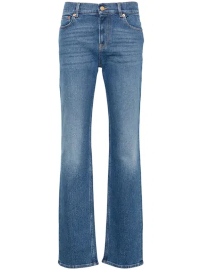 Valentino Logo-plaque Jeans In Blue