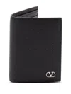 Valentino Logo-plaque Leather Cardholder In Black