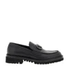Valentino Logo-plaque Leather Loafers In Black