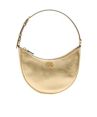Valentino Garavani Logo-plaque Leather Mini Bag In Nude