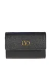Valentino Garavani Leather Wallet With Logo Plaque In Black