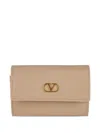 Valentino Logo-plaque Leather Wallet In Neutral