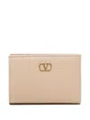 Valentino Logo-plaque Leather Wallet In Neutral