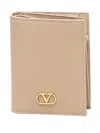 Valentino Logo-plaque Leather Wallet In Neutral