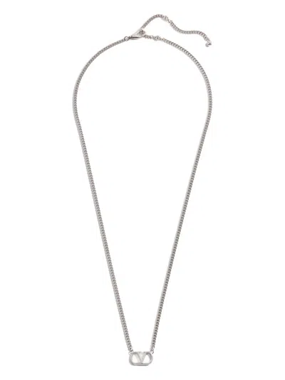 Valentino Garavani Vlogo Signature Halskette Aus Metall Mann Transparent Uni In Metallic