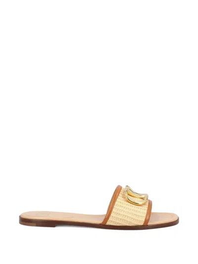 Valentino Garavani Valentino Vlogo Signature Slip-on Sandals In Nude