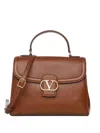 Valentino Logo-plaque Shoulder Bag In Brown
