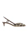 Valentino Logo Plaque Slingback Pumps In Multicolor