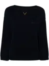 Valentino Logo-plaque Sweater In Blue