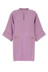 Valentino Logo Plaque Three-quarter-sleeved Blouse In Lavander