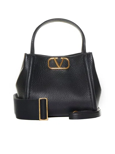 Valentino Garavani Valentino Logo Plaque Top Handle Bag In Black