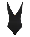 Valentino Badeanzug Aus Lycra Mit V-ausschnitt In Black