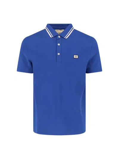 Valentino Logo Polo Shirt In Blue