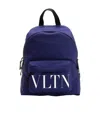 Valentino Logo-print Backpack In Blue