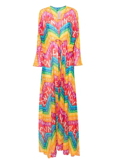VALENTINO LOGO-PRINT BEACH DRESS