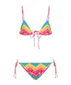 Valentino Chevron Lycra Bikini 24 Woman Multicolour M In Multi-color