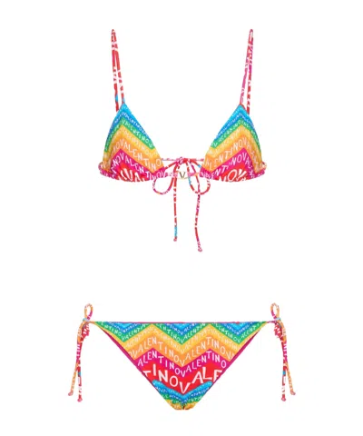 VALENTINO VALENTINO	LOGO PLAQUE ALL-OVER PATTERNED BIKINI