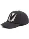 Valentino Garavani Black Hat With Logo On The Front In Cotton Man In Black