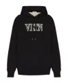 Valentino Logo Detailed Drawstring Hoodie In Black