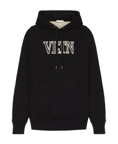 Valentino Logo Detailed Drawstring Hoodie In Multi