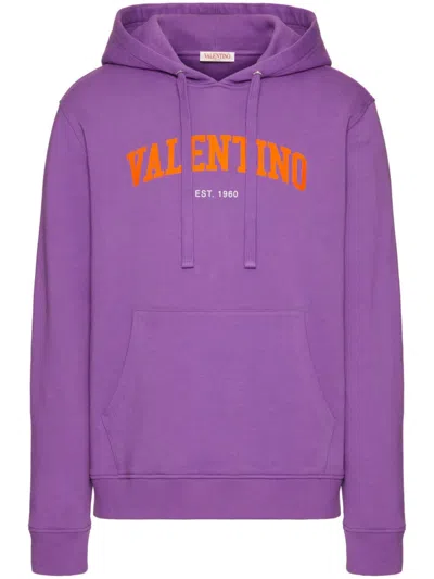 VALENTINO LOGO-PRINT COTTON HOODIE