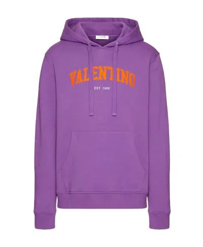 VALENTINO VALENTINO LOGO PRINTED LONG-SLEEVED HOODIE