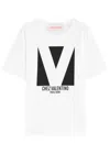 Valentino Mens Avorio Logo-print Crew-neck Cotton-jersey T-shirt In White