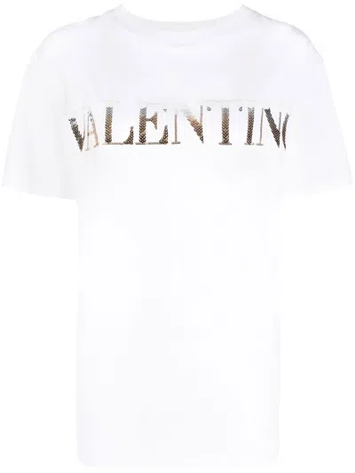 Valentino Logo-print Cotton T-shirt In White
