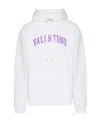 Valentino Logo Print Brushed Cotton Hoodie In White