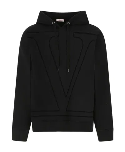 Valentino Logo-print Hoodie In Black