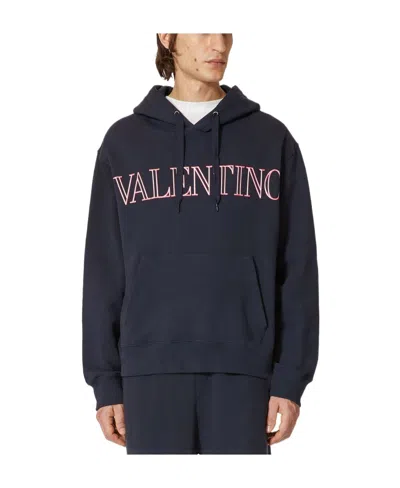 Valentino Logo-print Hoodie In Black