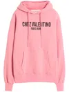 Valentino Pink Cotton Hoodie With Kangaroo Pocket In Pink
