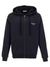 Valentino Cotton Sweatshirt With Hood Zip And Print