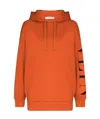 Valentino Logo-print Long-sleeve Hoodie In Orange