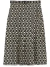 Valentino Logo-print Midi Skirt In Black