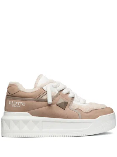 Valentino Garavani Logo-print Panelled Trainers In Neutrals