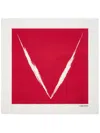 Valentino Logo-print Silk Scarf In Red