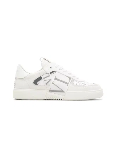 Valentino Garavani Logo-print Stripe-detail Sneakers In White