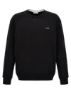 Valentino Felpa Girocollo In Cotone Con Logo Frontale In Black