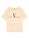 Valentino Garavani Cotton T-shirt With Made In Print Clothing In Brown