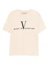 Valentino Garavani Cotton T-shirt With Made In Print Clothing In Nude